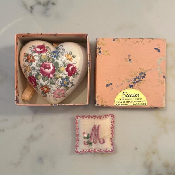 Vintage Heart Shaped Perfume Scent Holder a Karen Carson Creation in Original Box