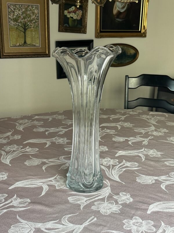 Large Vintage Heisey Draped Swung Glass Vase