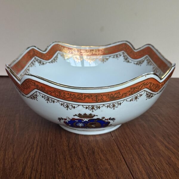 Vintage English Porcelain Chelsea-Derby Coat of Arms Bowl