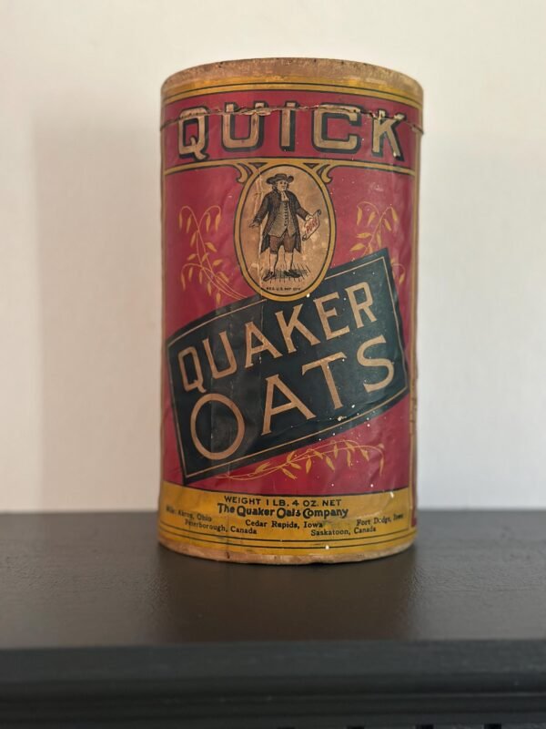 Antique Quaker Oats Cardboard Container with Great Graphics